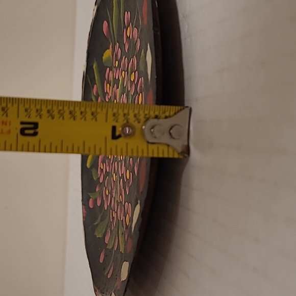 Vintage Mexican Hand Painted Floral Wooden Plate - Picture 15 of 16